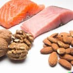 salmon, tuna, walnuts and almonds